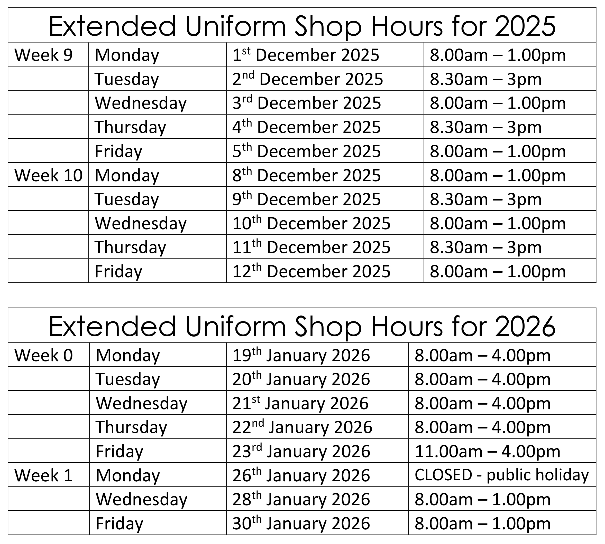 Dec25-Jan26-Uniform-shop-extended-hours.jpg